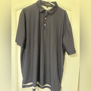 Men's Peter Millar Summer Comfort Lavender and Navy Checkered Polo Shirt